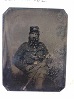 Named US Civil War Union Soldier Tin Type