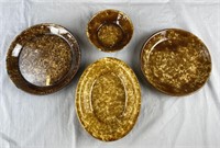 4 Antique Bennington Rockingham Bowls
