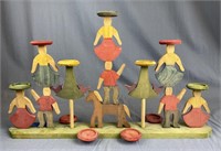 Van Horn Hayward Wooden Folk Art Candleholder