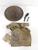 WWI C. Norman Detweiler Helmet & Gas Mask