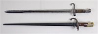 2pc Model 1870's French & Italian Bayonets