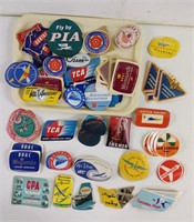 175pc 1940-60's Vtg Airline Luggage Labels NOS