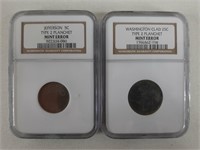 2pc NGC Type 2 Planchet Error Coins Lot