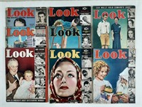 8pc 1937 Look Magazine Lot