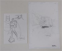 2pc 2007 Animated Batman Pencil Sketches