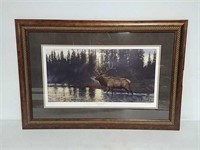 Mule deer print in frame,36"×24"