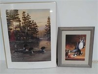 2 signed duck prints