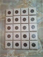 Twenty total V & Buffalo 5 cent coins