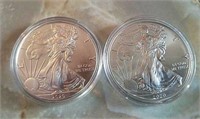Two American Eagle 2020 silver
