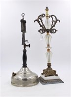 Antique Oil & Electric Lamps For Parts