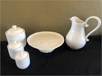 5 pc White Porcelain Kitchenware