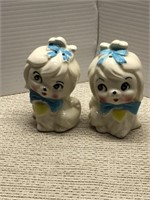 Blue bow anamorphic dogs