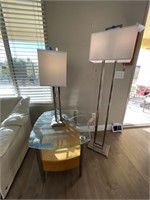 L - 3pc Lamps & End Table Lot