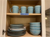 K - Blue & Assorted Dishes Lot