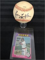 Tigers outfielder Ron LeFlore signed baseball.