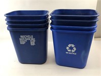 Assortment Of Blue Recycling Bins