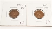 1910 P,S Cents XF-Unc.