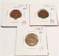 1920-P,D,S Cents AU