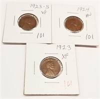 1923, ’23-S, ’24 Cents VF-AU