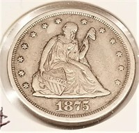 1875-S Twenty Cent Piece XF
