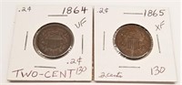1964, ’65 Two Cents VF-XF