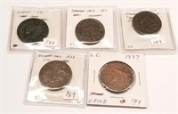 5 Misc. Large Cents (Most with Corrosion)