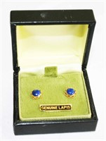 14K Gold Lapis Earrings