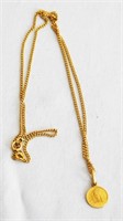 18K Gold Pendant & Chain