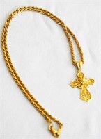 18K Gold Italian Chain & Pendant