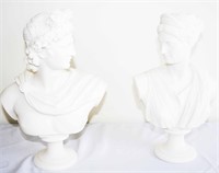Two (2) Greece Alabaster Busts