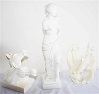 Three (3) Venus Statues, Pr. Horses, Shark Statues