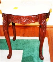 Pr. Ornate Marble-Top End Tables
