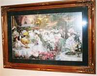 Ornate Gold Gilt Frame Victorian Wedding Scene