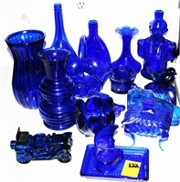 16 Pcs. Cobalt Blue Glass