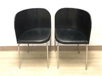 Pair Of Black Corner Chairs