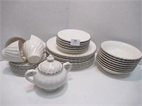 Dish Set with 4 Cups & Sugar - Total 37 Pieces