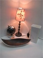 Table Light 16.5"H / Small Globe / Decorative Dish