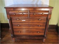 EMPIRE 5 DRAWER CHEST OF DRAWERS FLAMED MAHOGANY