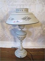 WHITE TOLE PAINTED LAMP