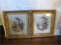 PAIR OF NEEDLE POINT ART IN EARLY FRAMES