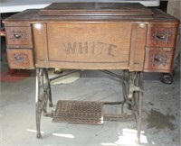 Antique White Rotary treadle sewing machine