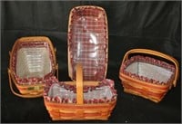 Lot with (4) Longaberger baskets w/liners