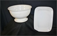 Ironstone china bowl & platter