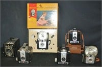 (6) Vintage Brownie and (2) Star Flash cameras