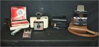 (3) Vintage Polaroid cameras & more