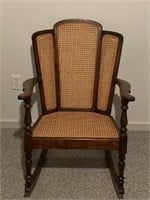 Wood caned rocking chair