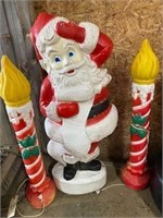L160-  45 inch Santa and 2 38 inch Candles