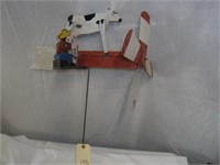 L195-  Cow and Farmer Whirligig
