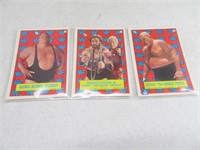 Lot (3) 80's WWF Wrestling Sticker Cards