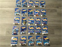 GROUP - 25 HOTWHEELS CARS IN UNOPENED PACKAGES